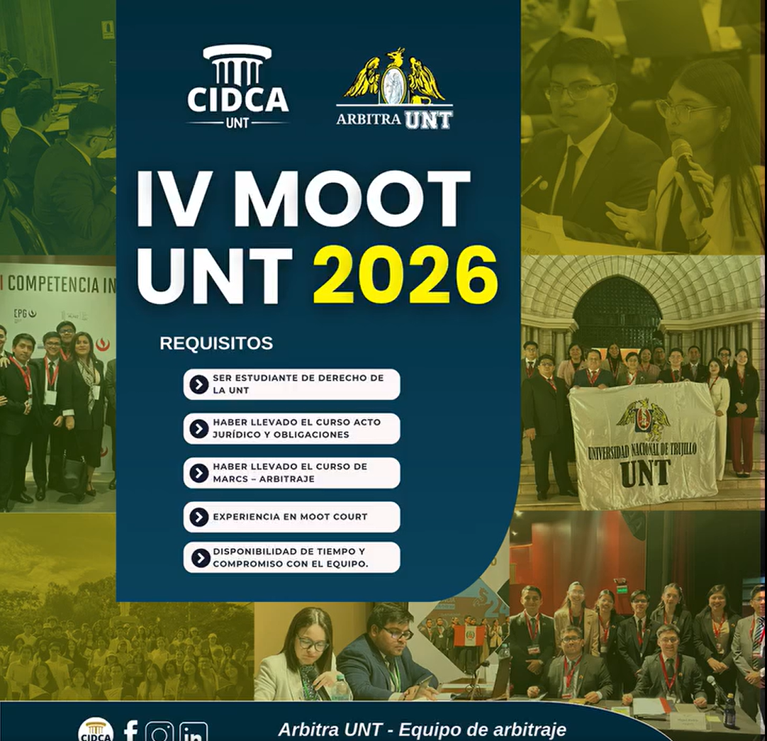 ¡𝗖𝗼𝗻 𝗴𝗿𝗮𝗻 𝗲𝗺𝗼𝗰𝗶𝗼́𝗻 𝗮𝗻𝘂𝗻𝗰𝗶𝗮𝗺𝗼𝘀 𝗹𝗮 𝗖𝗼𝗻𝘃𝗼𝗰𝗮𝘁𝗼𝗿𝗶𝗮 𝗮𝗹 𝗜𝗩 𝗠𝗼𝗼𝘁 𝗖𝗼𝘂𝗿𝘁 𝗨𝗡𝗧 𝟮𝟬𝟮𝟲! Atención estudiantes de la Universidad Nacional de Trujillo, ya se encuentra abierta